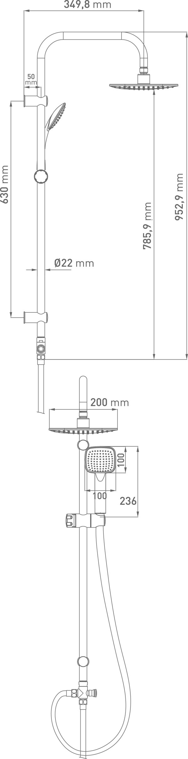 Belfry Bathroom Leanna Dual Shower Head Square Wayfair.co.uk